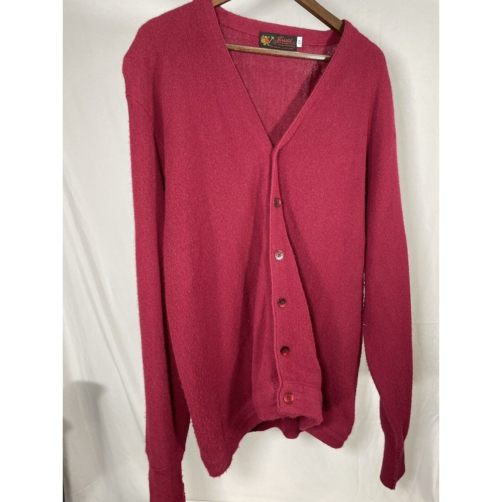 VINTAGE Red Jersild Golf Cardigan Men's XXL